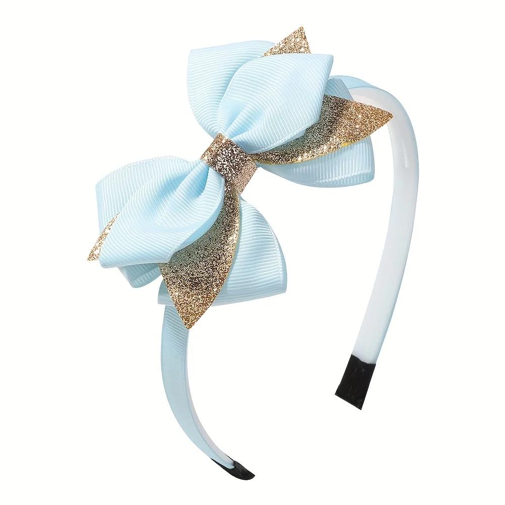 

1pcs Cute Bowknot Hairband Girls Handmade Ribbon Hairbands Headwear Cartoon Bow Hair Hoop Kids Hair Accessories Glitter gifts
