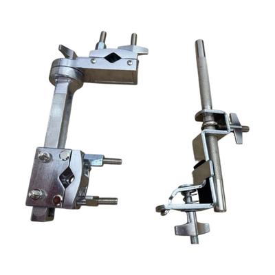 Drum Hardware Accessory Cymbal Extension Clamp with Adjustable Rod and Screw Tightened Mount, Metal Add On Bracket for Cymbal Mounting Use