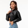 2026 New Spring Autumn Women's Coats Female 2 Pocket Lapel Single Breasted Jacket Pure Color Short Women's Leather Jacket