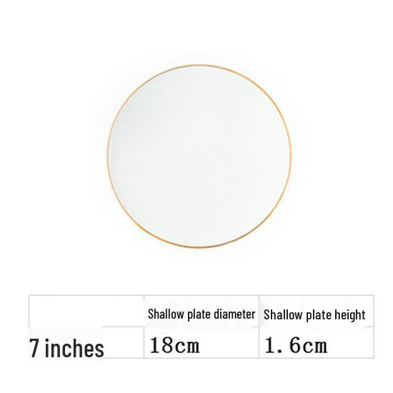 Nordic Gold Rim Steak Knife & Fork Plate Set - Western Dining & Breakfast Tableware