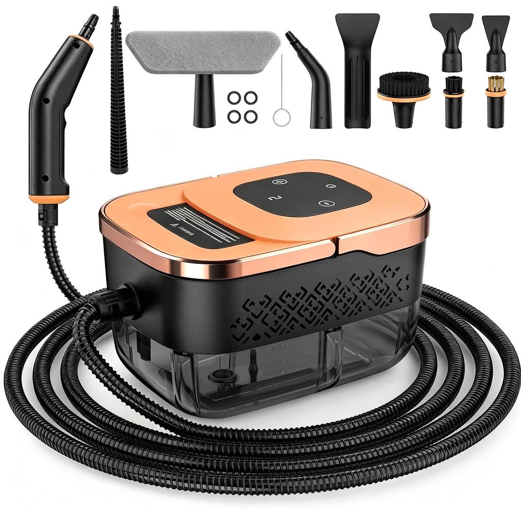 Nettoyeur Vapeur Portatif YADIMI 1500W 4 Bars de Pression avec 10 Accessoires, Chauffage Rapide en 10s & Réglable sur 6 Niveaux pour Hotte, Toilettes, Carrelage, Intérieur de Voiture