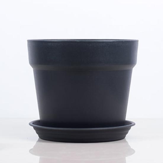 Plant Pot with Drainage Holes Plastic Flowerpot with Saucer Modern Flower Pot for Indoor Outdoor Plants Office Desk Garden