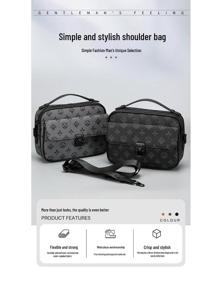 Men's Versatile Crossbody Messenger Bag - Trendy and Convenient Shoulder Bag for Business and Commuting