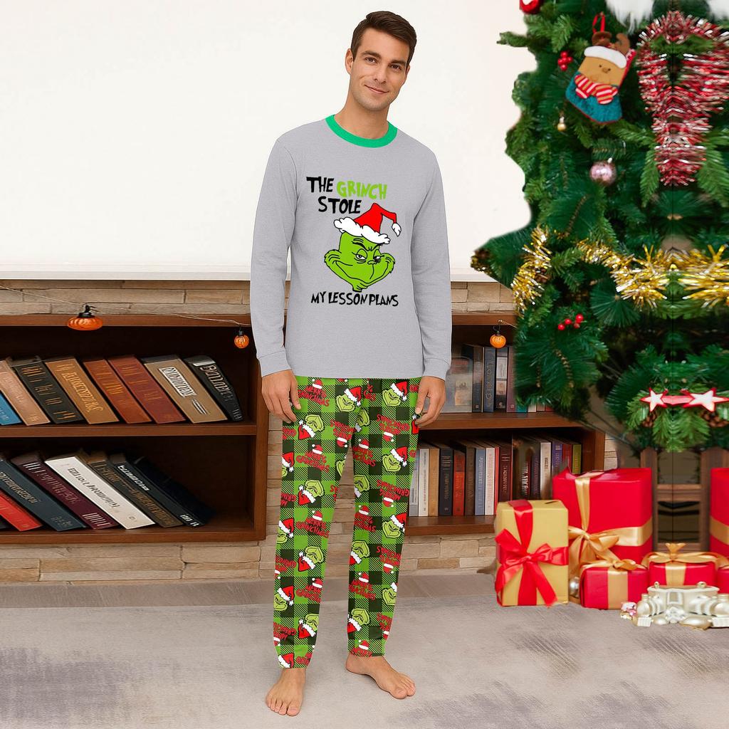 Cartoon Letters Print Family Matching Long Sleeved Parent-child Suit Home Clothes Suit Fall