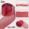 5 Meters/pack Bubble Pleated Tape 4cm Gift Wrapping Bouquets Diamond Mesh Organza Ribbon Gifts Packaging Material