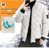 Męska Lekka Bawełniana Kurtka Puchowa jesienno-zimowa w Koreańskim Stylu z Kołnierzem Stójką