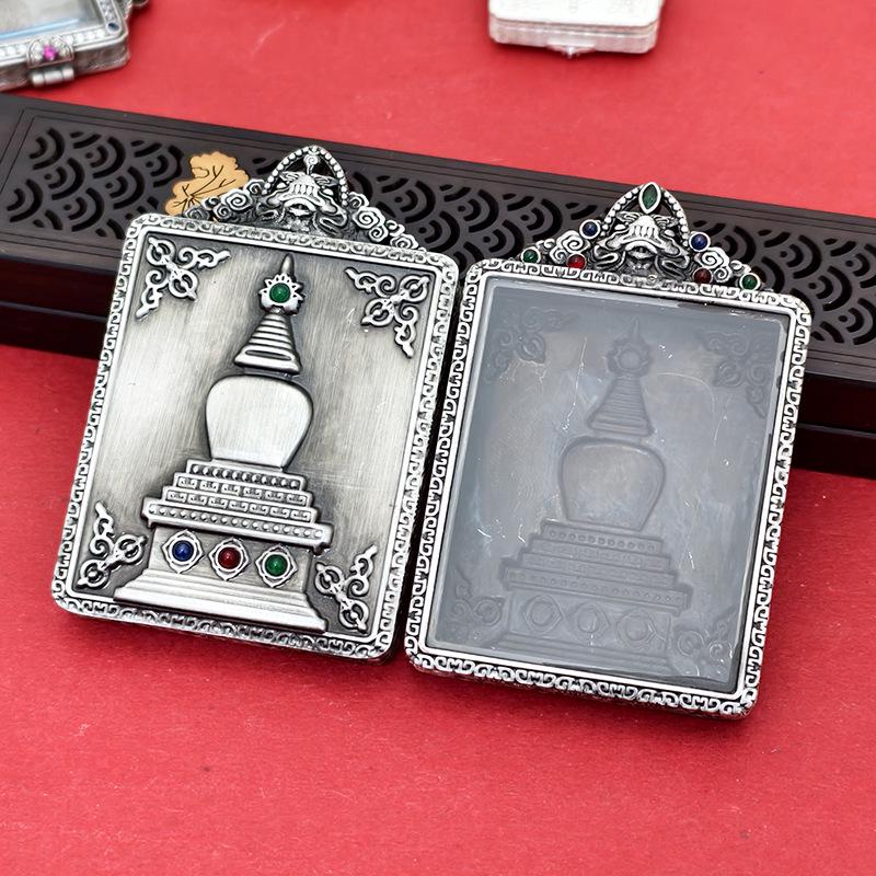 Tibetan Thangka Gold Necklace: Non-fading, Waterproof GAU Box Pendant, Multi-size Options