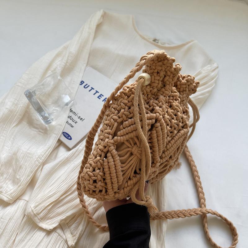 Crochet Bag Women's Bohemian Style Hollow Shoulder Bag Woven Small Bag