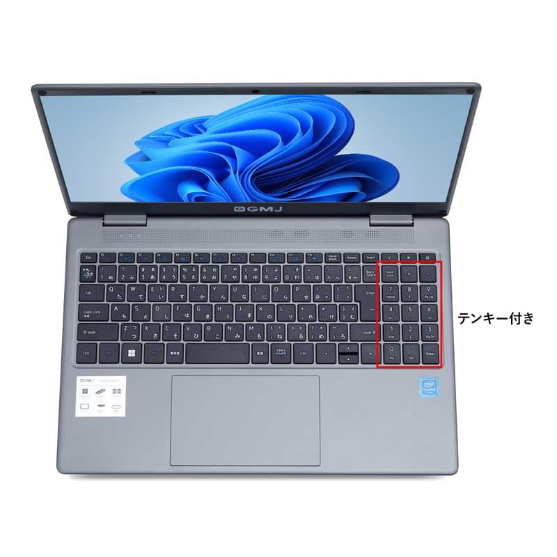 Laptop with Windows 11 8GB 256GB Japanese Keyboard with Numeric WPS USB Full HD GM-JAPAN Office, 15.6-inch, Memory, SSD, Keypad, Office, Celeron,