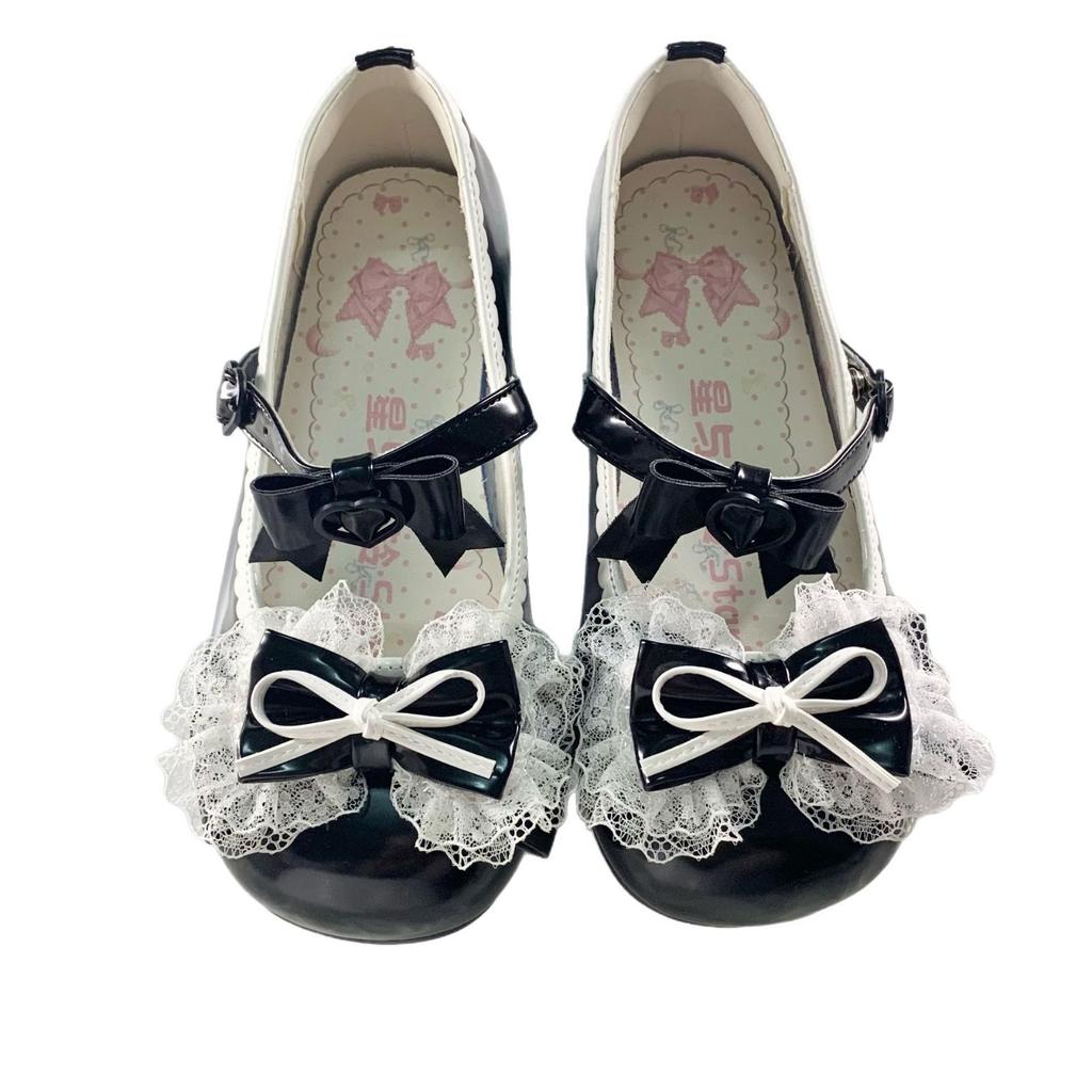 New Lace Bow Ballet Round Head Low Heel Women's Shoes