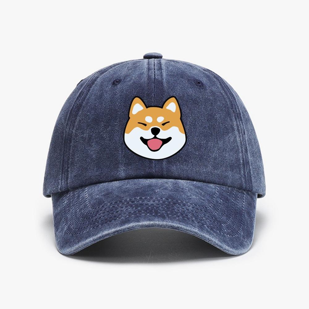 Cute Shiba Inu Letter Printed FeUnisex Baseball Cap Summer Unisex Distressed Washed Hat Animal Fit Cartoon Breathable Hats