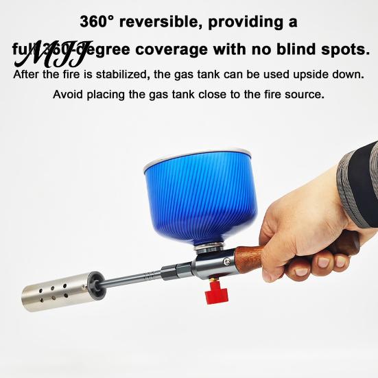 Flame Starter 22.4" Long Propane Weed Torch Detachable Arm Cooking Stainless Steel for Garden Wood Melting Ice Snow Roofing Outdoor Butane