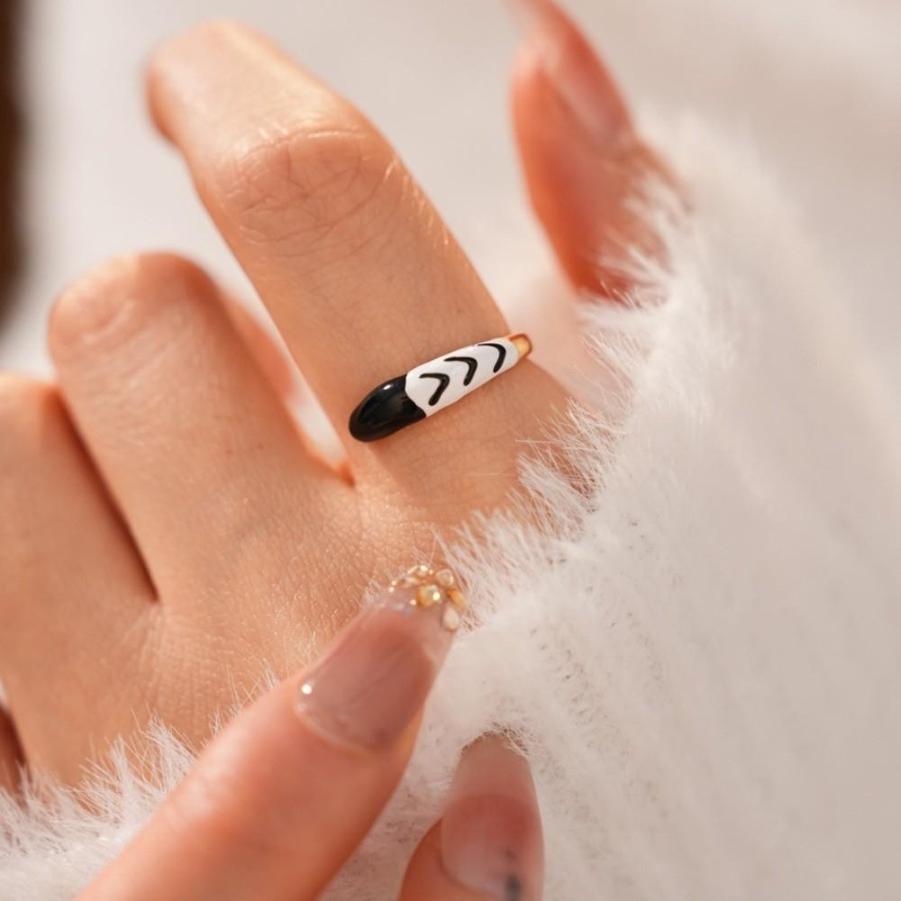 Vintage Cartoon Glaze Ring Pony Horse Opening Finger Ring Animal Horse Ring Set  Party Favors