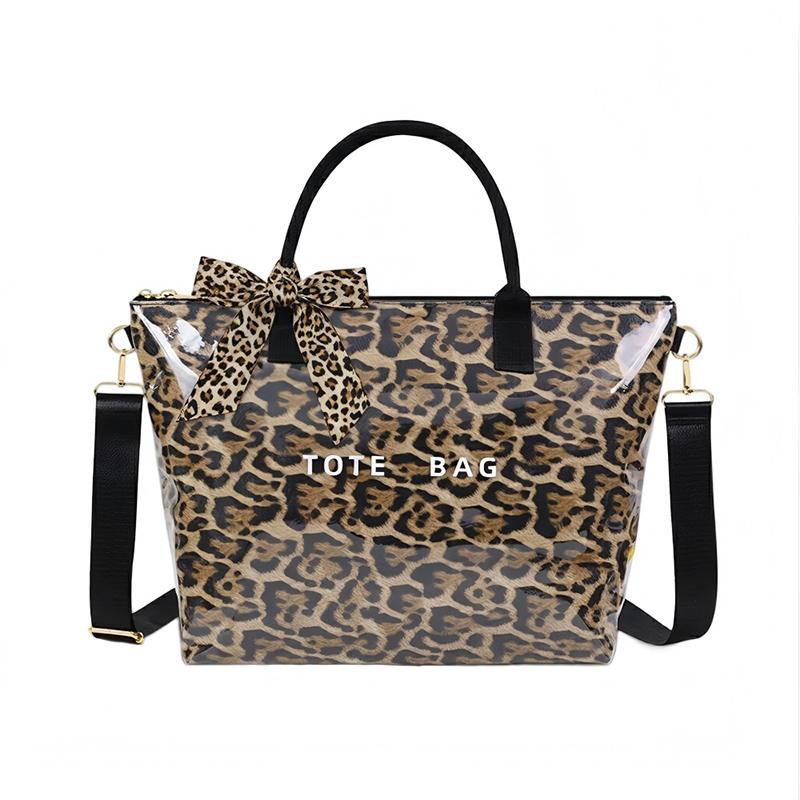 

Transparent Plaid Pvc Women s Handbag Large Tote Bag Waterproof Shopping Bag Stylish British Style Simple Casual Commuter Bag леопард друку кольору