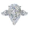 Teardrop Pear Shaped Simulated Moissanite & Zircon Three Stone Open Wedding Ring for Women