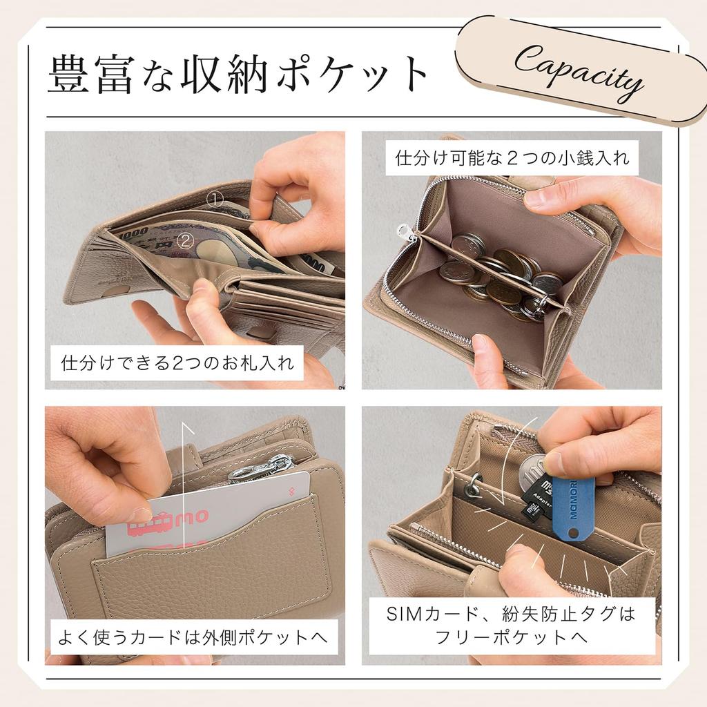 BLUE SINCERE Genuine Leather Bifold Wallet with RFID and Large 15 Card Compact and Coin Purse HW3 Women's Anti-Skimming Features, Capacity, Slots,