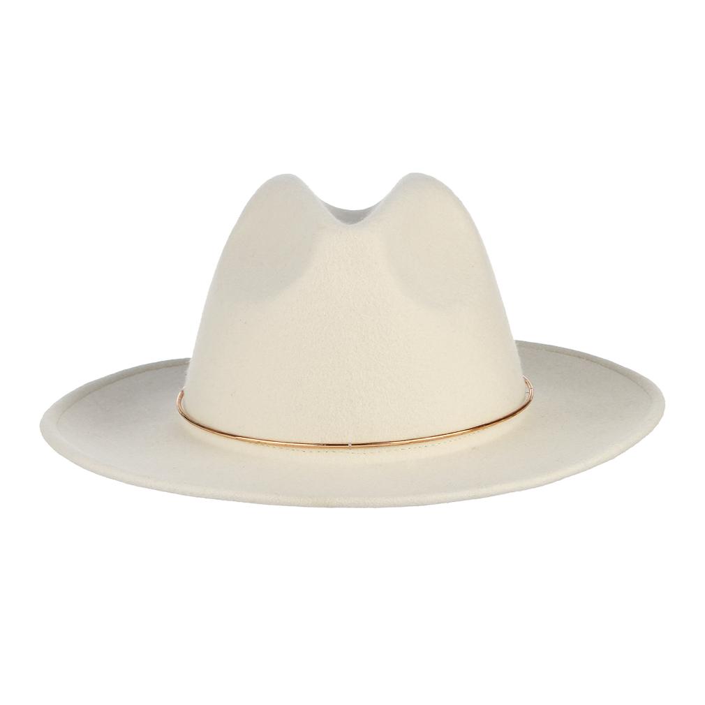 100% Wool Hat White Felt Fedoras Hat 