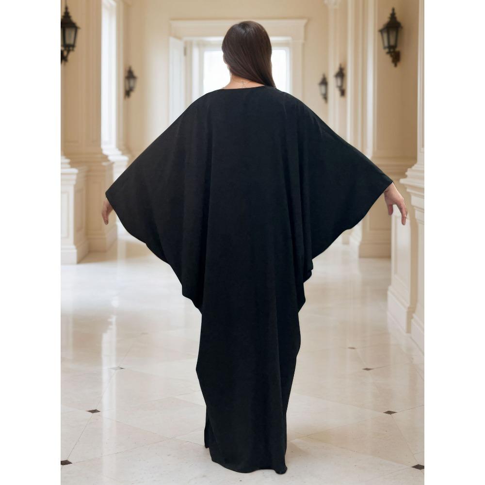 Übergröße Boho Kaftan Kleid, Damen Übergröße Maxi Cover Up Kleid