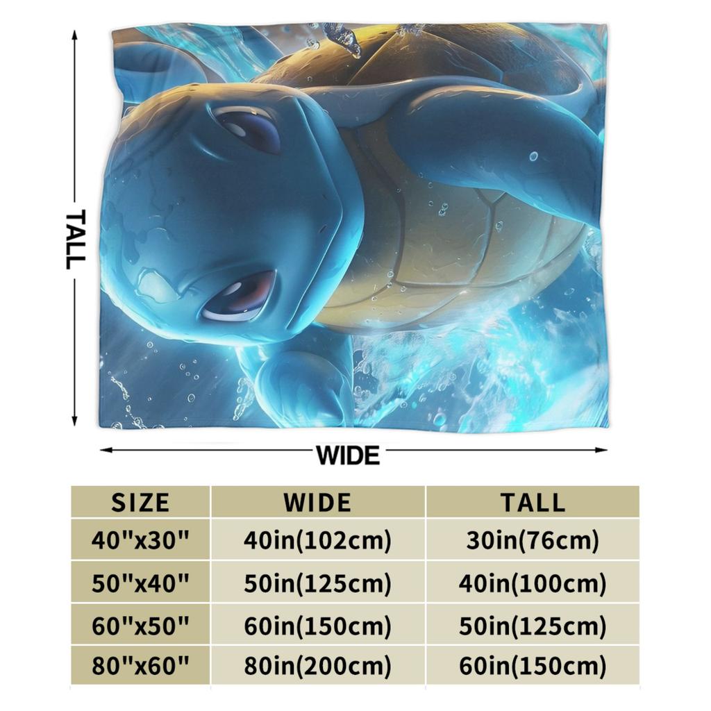 Squirtle Charizard Anime Warm Blanket Travel Plush Throw Blanket Graphic Couch Bed Flannel Bedspread Sofa Bed Cover