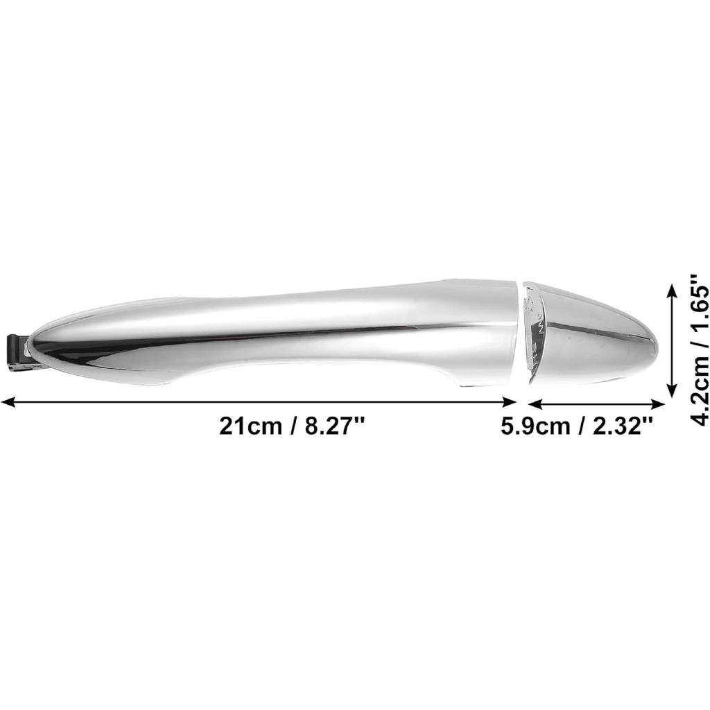 ACROPIX Rear Right Side Car Exterior Door Handle Fit for Kia Sportage 2011-2016 82662-3W030 82661-3W010 - Pack of 1 Silver Tone