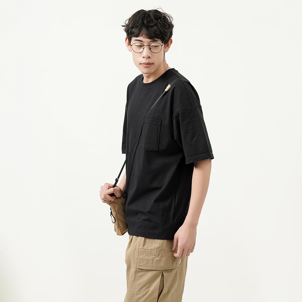 New Balance Drop Shoulder Sleeve T Shirt Unisex Black AMT21549-BK