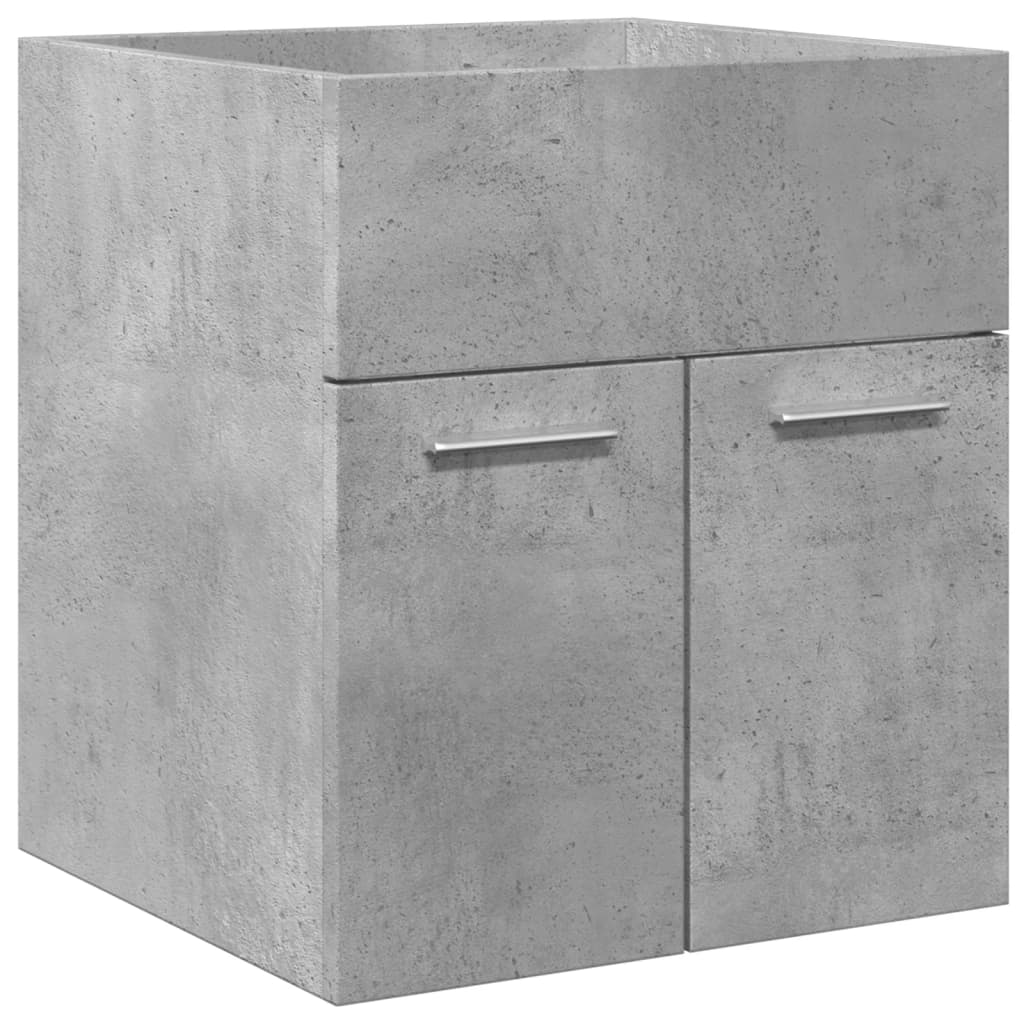 3 Piece Bathroom Furniture Set Concrete Grey Particleboard