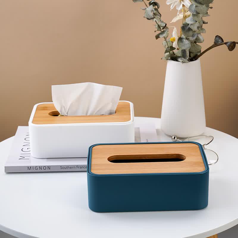 Mailoqi Desktop Bamboo Lid Tissue Box