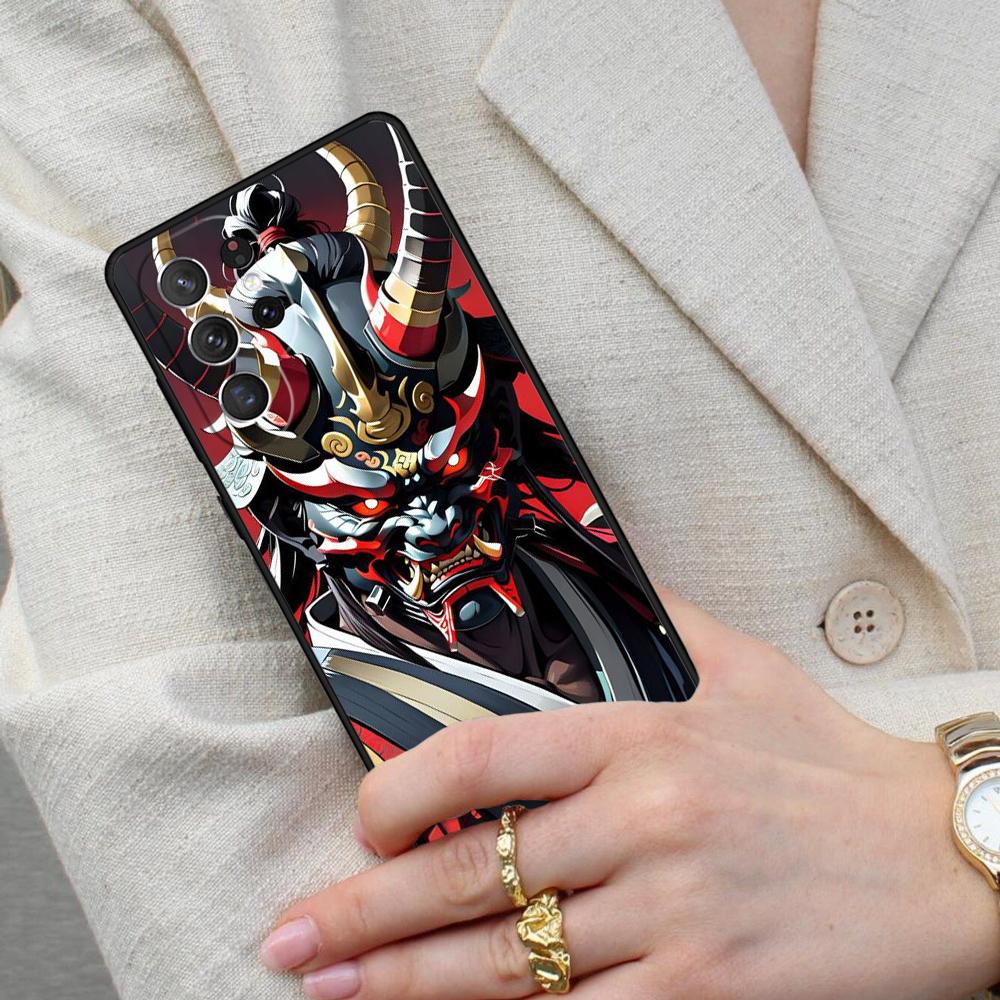 Samurai Oni Mask Cell Phone Case for Samsung Galaxy S26 Ultra S25 S24 S23 S22 S21 S20 Note10 Cover