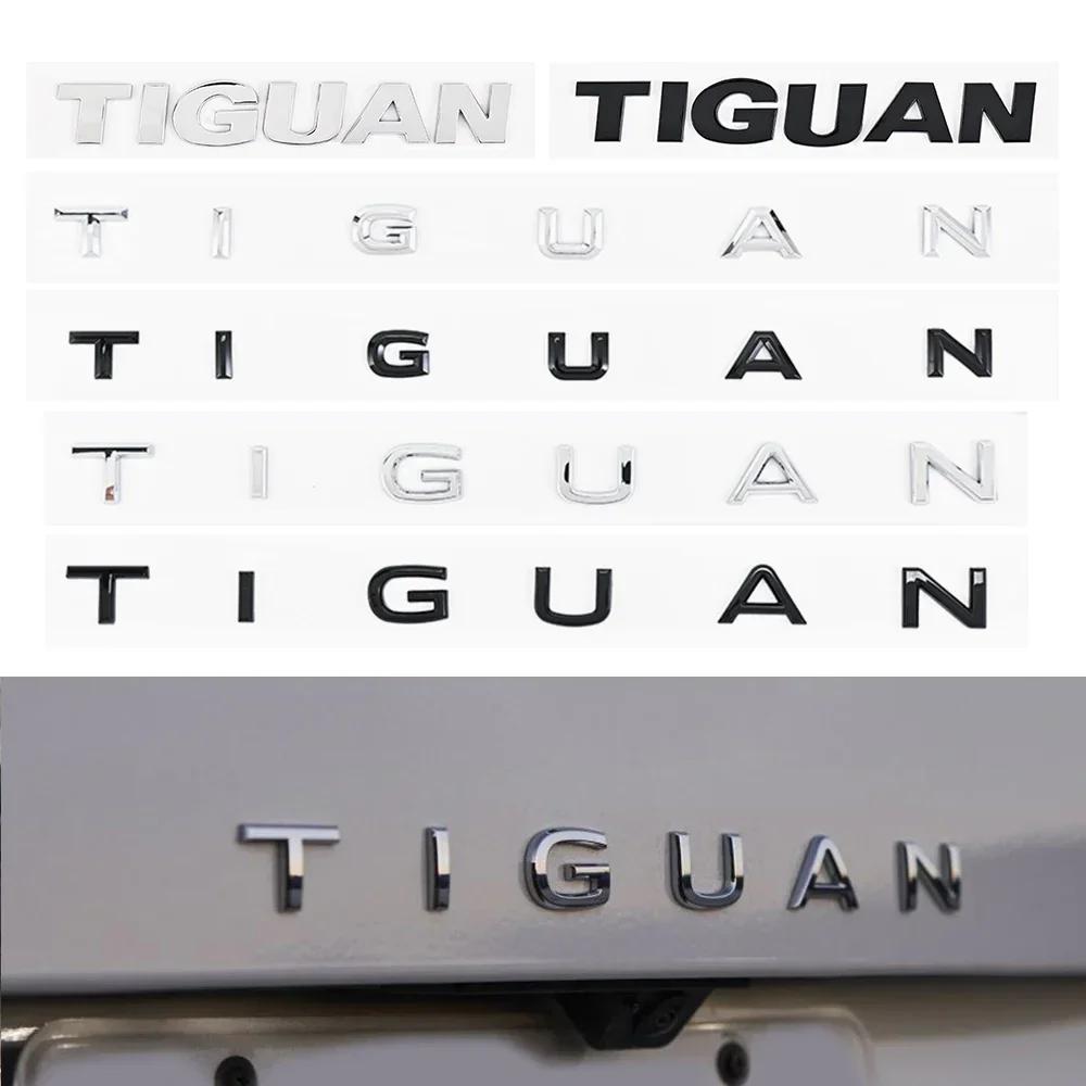 cxjva7 3D ABS Chrome Silver Black Car Sticker Rear Trunk Body Fender TIGUAN Letters Labeling Emblem Badge Logo