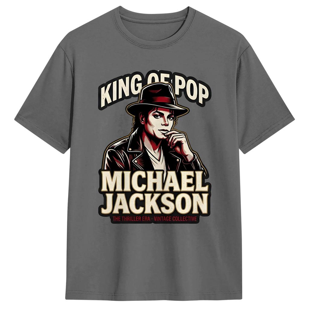 Harajuku T Shirt The King Of Pop MMichael JJackson Cotton TShirts Novelty Tshirt for Adult Summer Casual Short Sleeve Tops