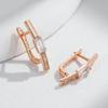 Rose Gold Color Drop Earrings For Women Trendy Square Natural Zircon Bridal Gift High Quality Daily Fine Jewelry