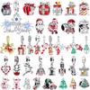 Trendy Copper Christmas Charm Bead Charms Santa Claus Reindeer Snowflake Bead Charms Compatible With Authentic Bracelets Do It Yourself Birthday Gift
