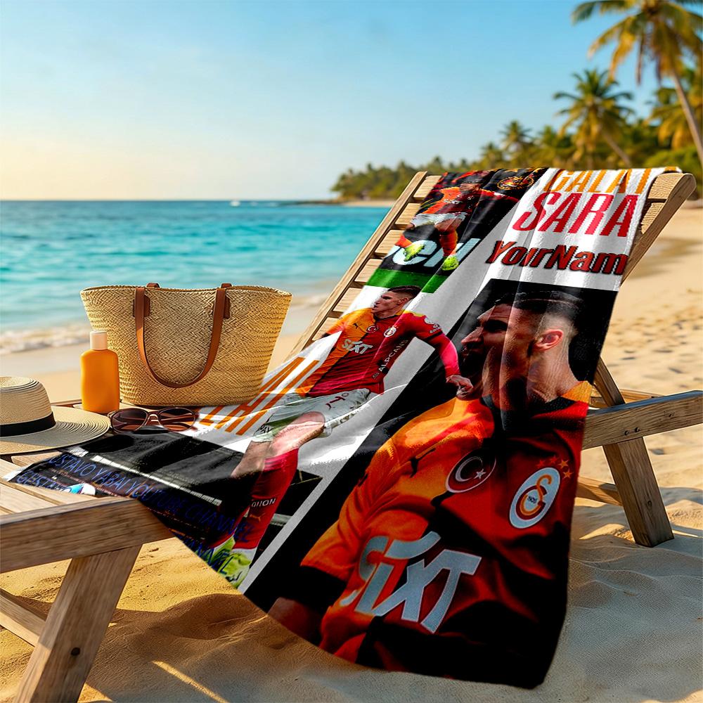 Galatasaray Customized Name Beach Towel Soft Durable Quick-Dry Portable for SwimmingBeachCamping Travel Beach AccessoriesGym