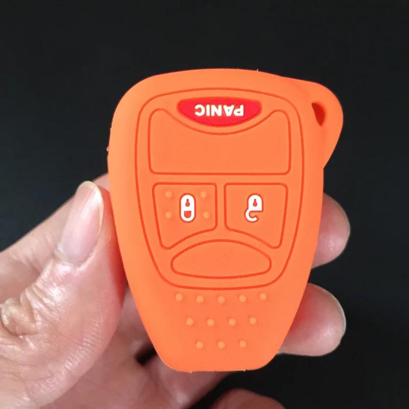 silicone Remote Car Key Shell Cover For Chrysler 300 Dodge Caliber for Jeep Patriot Pacifica Liberty 2+1 3 Buttons Fob Key Case