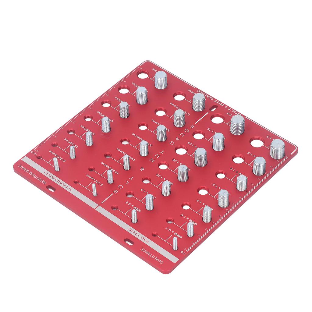 Nut and Bolt Thread Checker 7.9x7.9in Identifier Gauge Aluminium Alloy Easy Operation Accurate Ruler Gauge for Garage