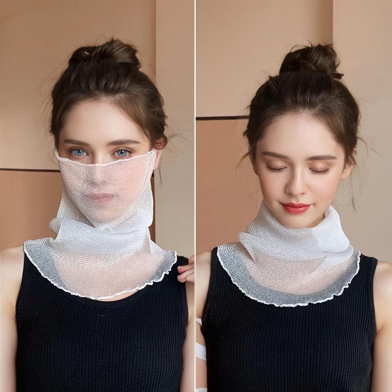 

Women s Neck Scarf Sun Protection Veil Small Scarf Neck Protection Women s Scarf білий