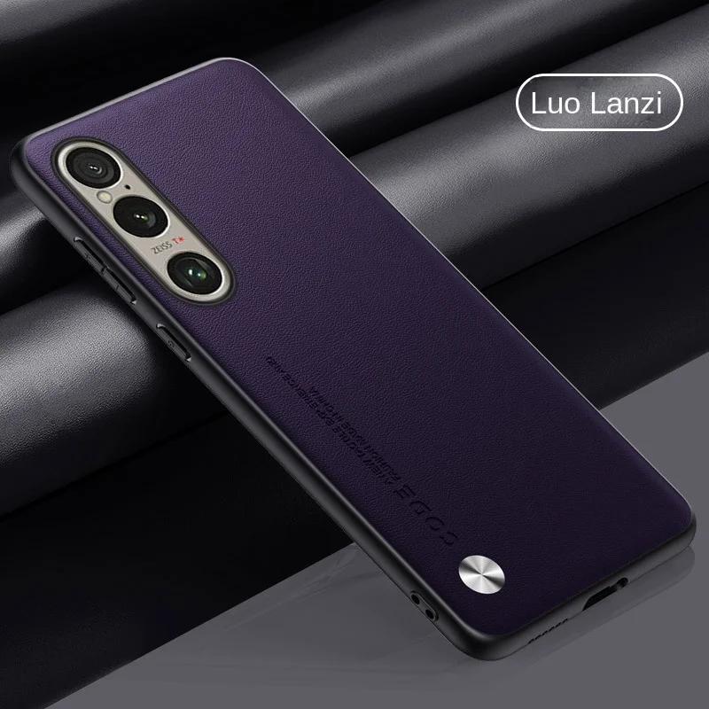 Carbon Fiber Plain Leder Telefon Fällen Für Sony Xperia 10 VI 5 V 1 IV Matte Silikon Weiche Stoßstange Abdeckung Für sony Xperia 1 VI 10 V 5 IV