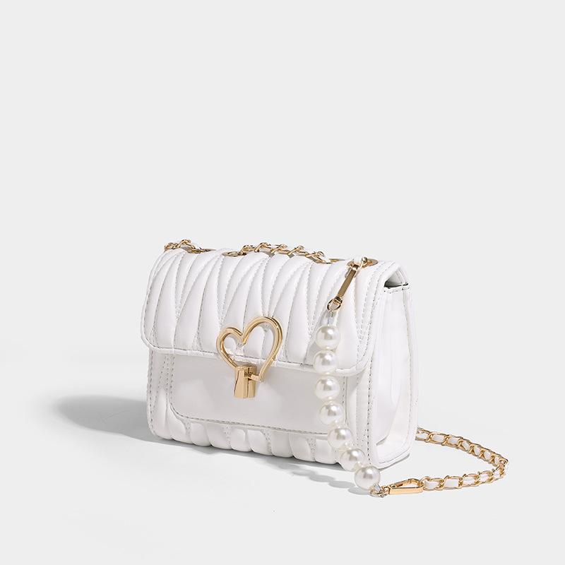 Chain bag New trendy women's bag Spring and summer versatile fashion large capacity shoulder crossbody pleated bag