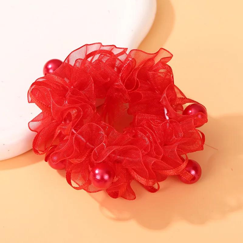 New Girl Ballet Head Flower Cute Handmade Children's Hair Circles Performance Flower Princess Headwear   Elastic Hair Bands