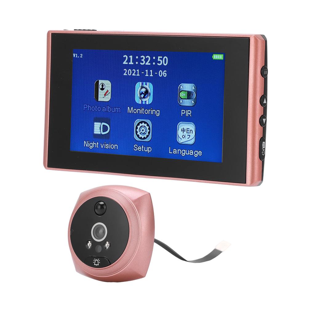 Door Digital Viewer Real Time Viewing High Definition Smart Doorbell Peephole Viewer with 4.3in
