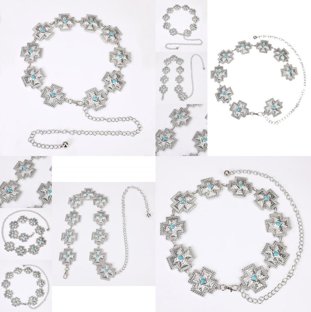 Bohemian Waist Chain For Women With Turquoise And Metal Accents For Festivals And Casual Wear