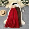 Autumn Winter Women French Elegant Knitted Long Midi Slim Bodycon Fishtail Skirt