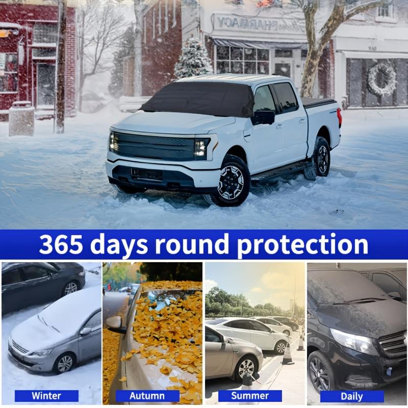 Multi-Purpose Car Windshield Cover,Magnetic Anti-Theft Snow Ice Sun Shade,Weather Car Front Window Protector for Winter & Summer