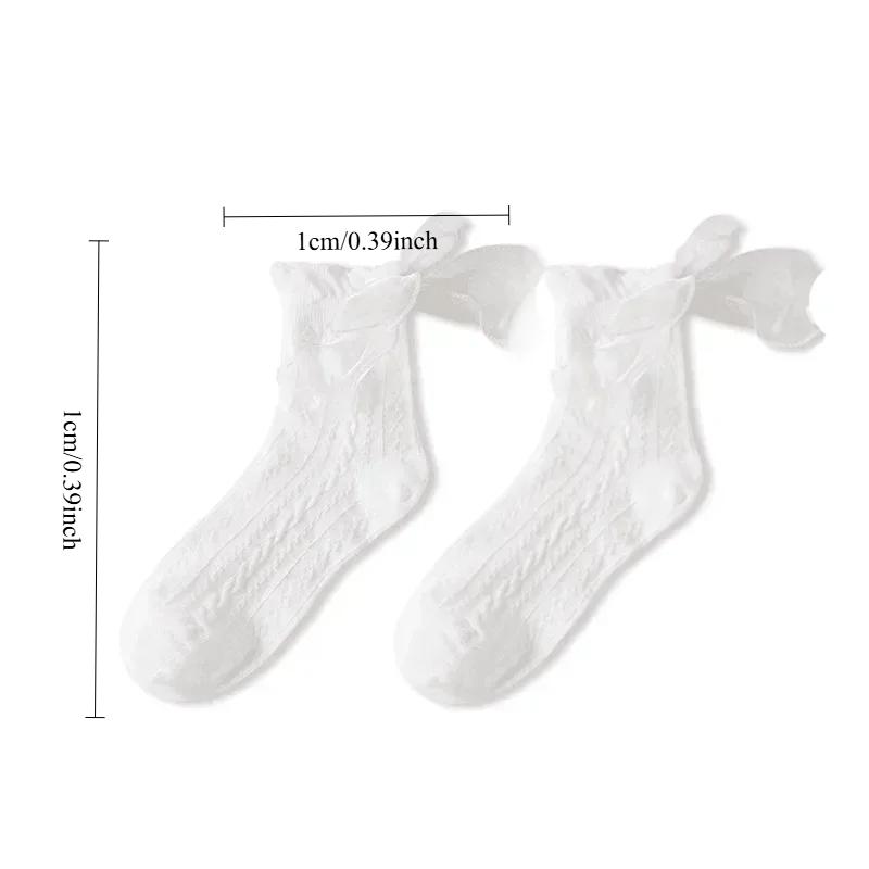 Mid-tube Solid Bow Ruffle Socks Kawaii Lolita Short Socks Cotton Socks Japanese Stockings Women's Stockings