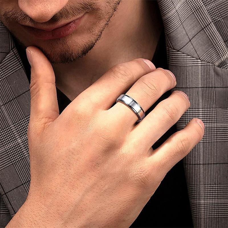Trendy Fashion Titanium Steel Batch Flower Ring Women's Senior Temperament Couple Ring Trendy Men's Hand Jewelry