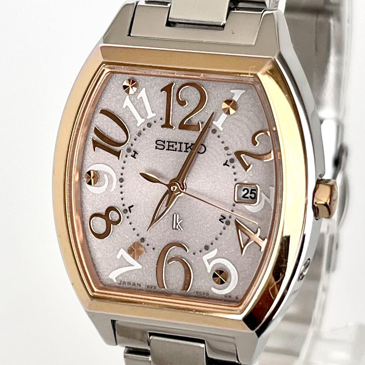 Used [In operation] Polished SEIKO LUKIA women s watch radio solar good condition pink silver dial gold s2382