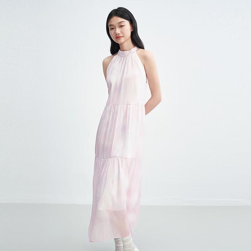 LEDING Flowing Shell Flower A-Line 3D Floral Resort Dress