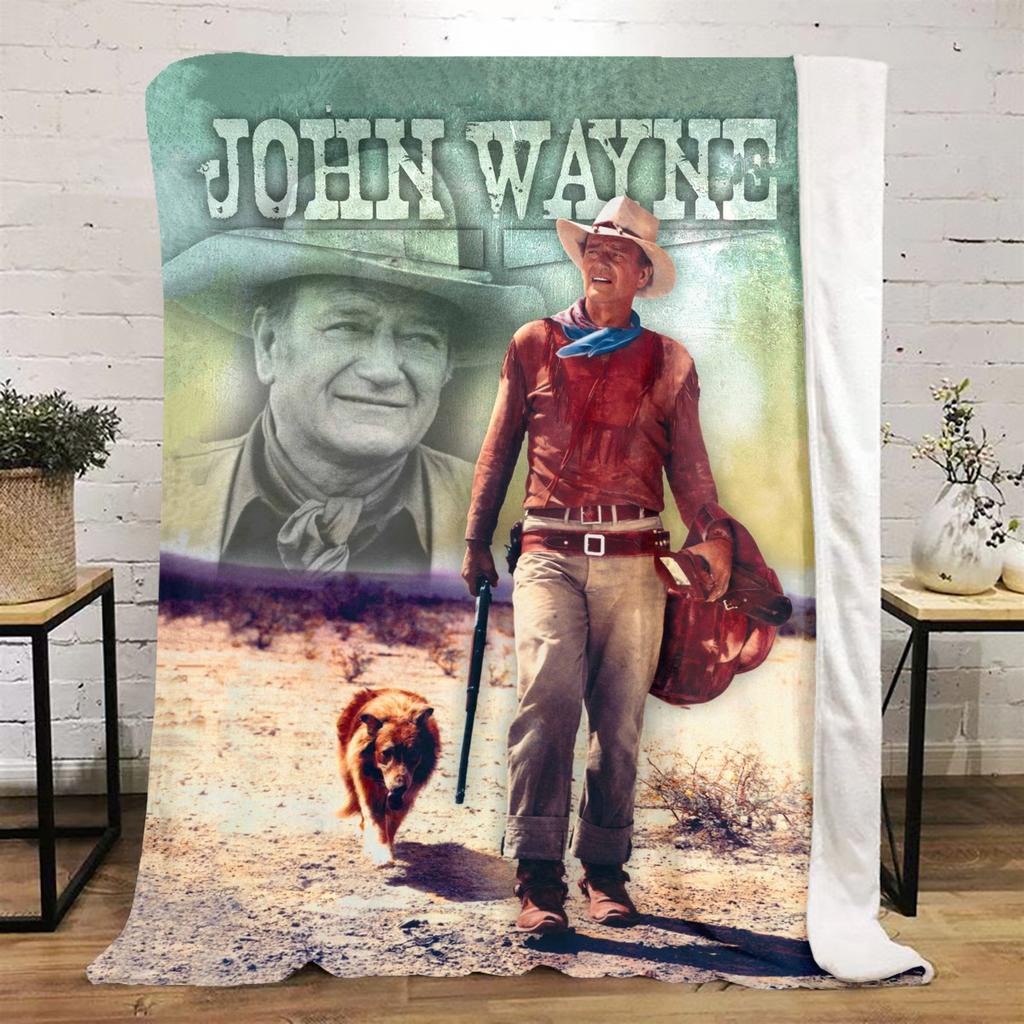 John Wayne Western Cowboy Blanket Soft Comfortable All Seasons Perfect Sofa Office Nap Travel Festive Gift