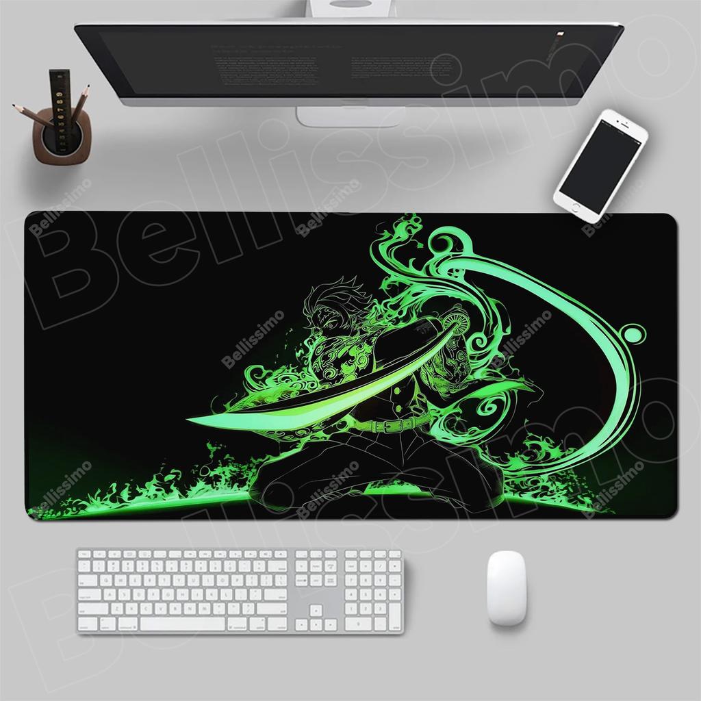 Tappetini Mouse Anime Demon Slayer Kimetsu No Yaiba Tappetino Mouse Gaming Laptops Tastiera Deskmat Accessori PC Protezione Scrivania Tappetino Gamer