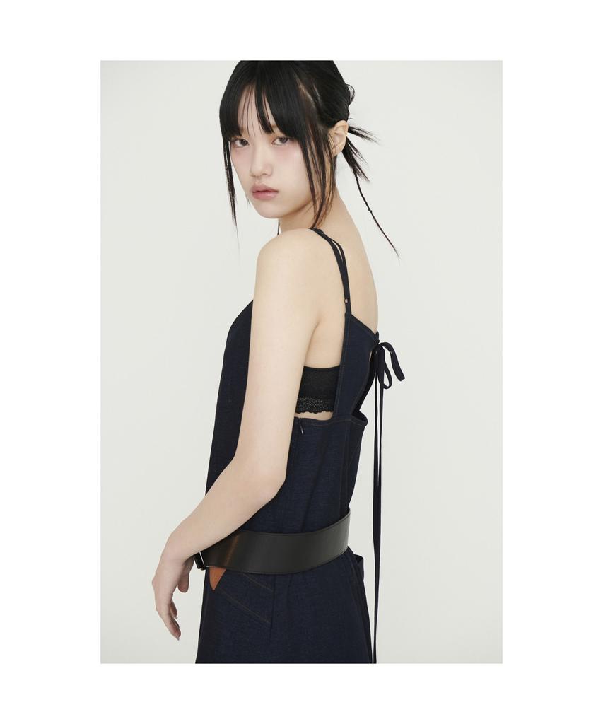 LUCKY CHOUETTE Pleats Colored Denim-Like Dress (Dark Navy) Lfdas25250Nyd